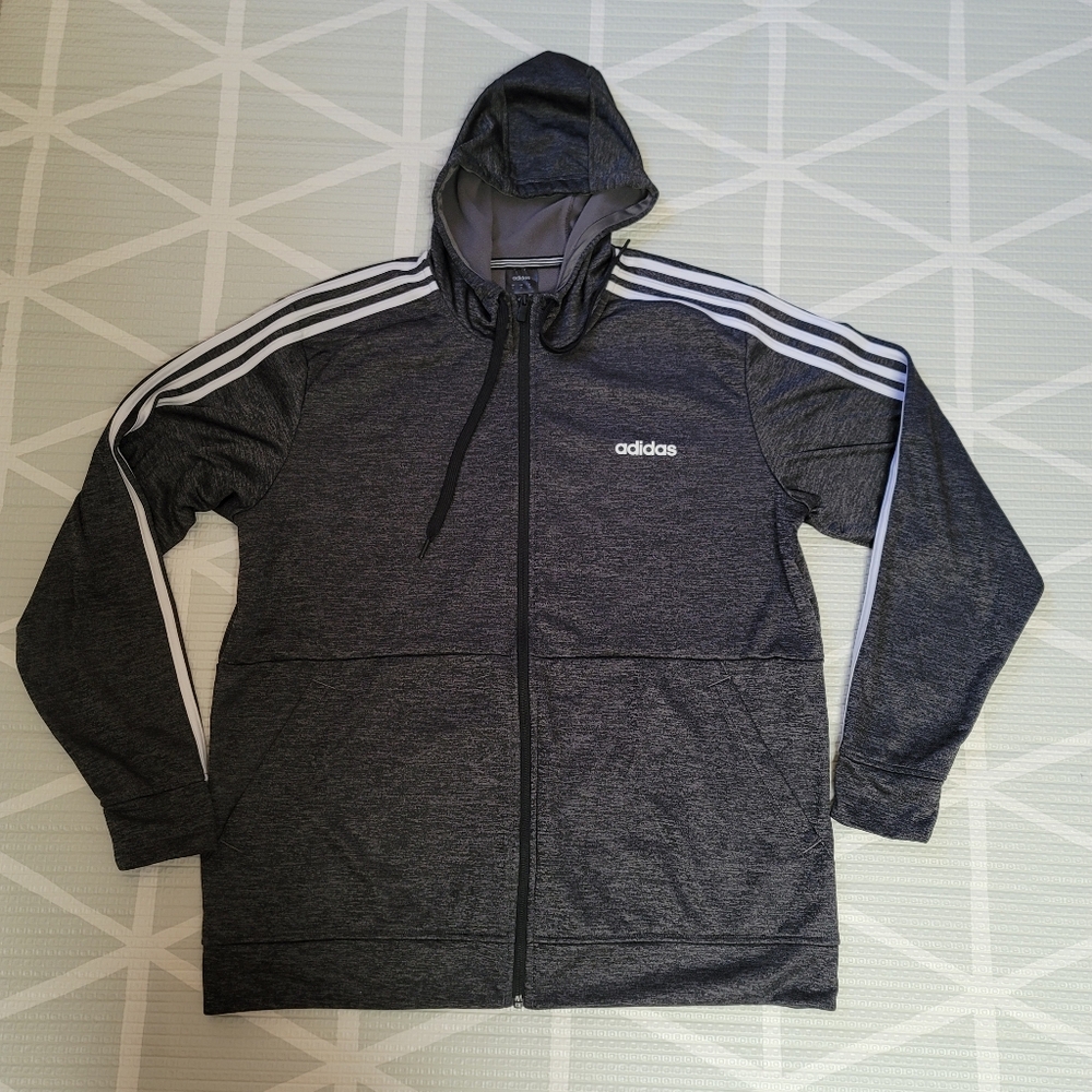 Adidas Men's Climawarm‎ Lightweight Full Zip Hoodie t in Gray, Size M